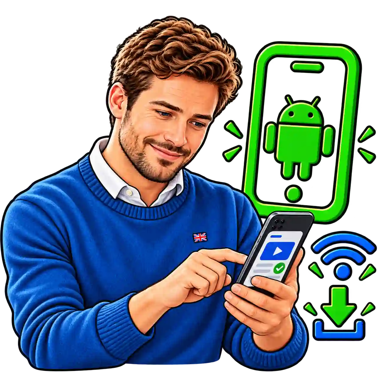 IPTV for Android installation guide showing Android device setup and IPTV app installation