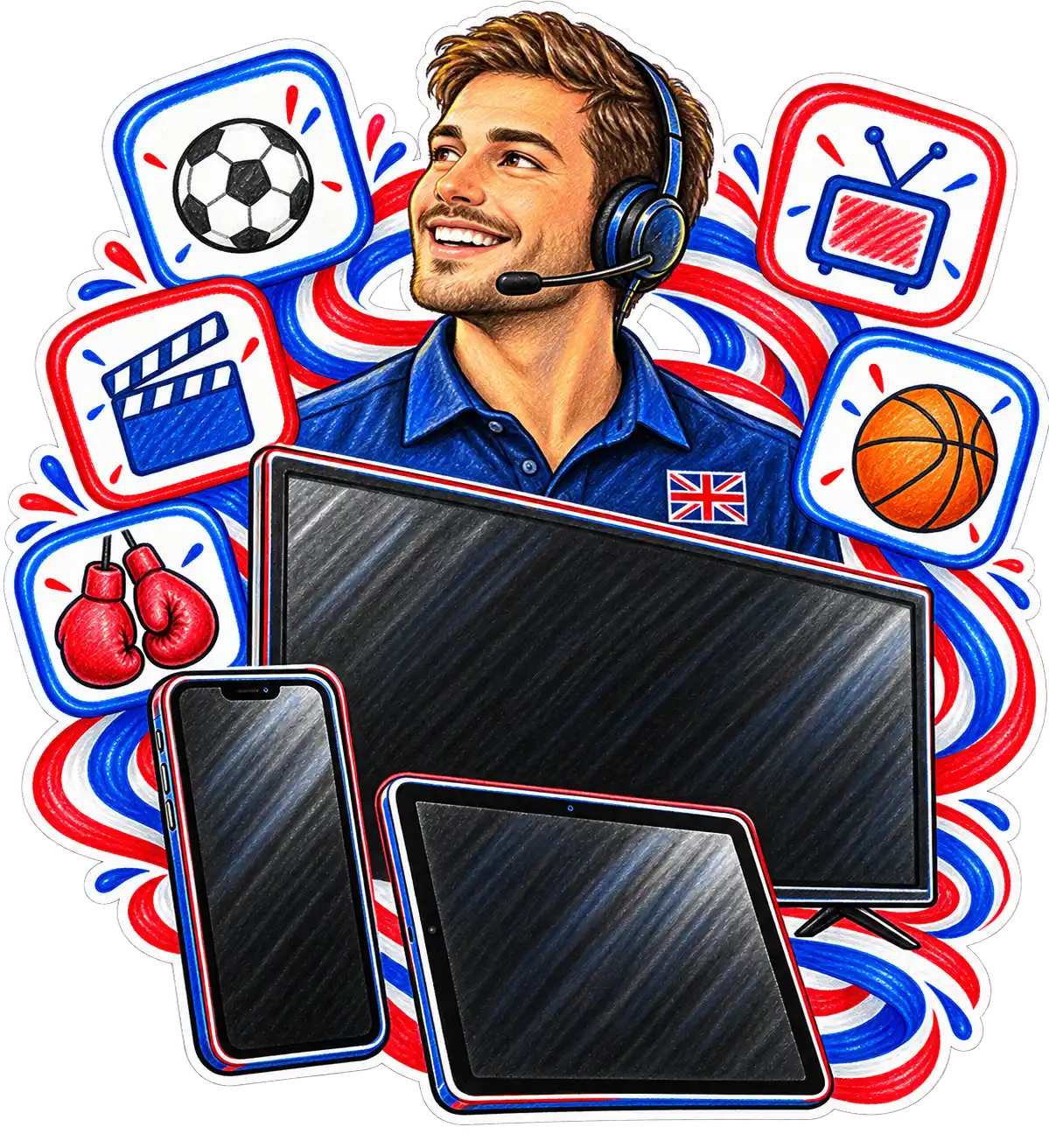 IPTV Subscription streaming on compatible devices including TV, mobile and tablet